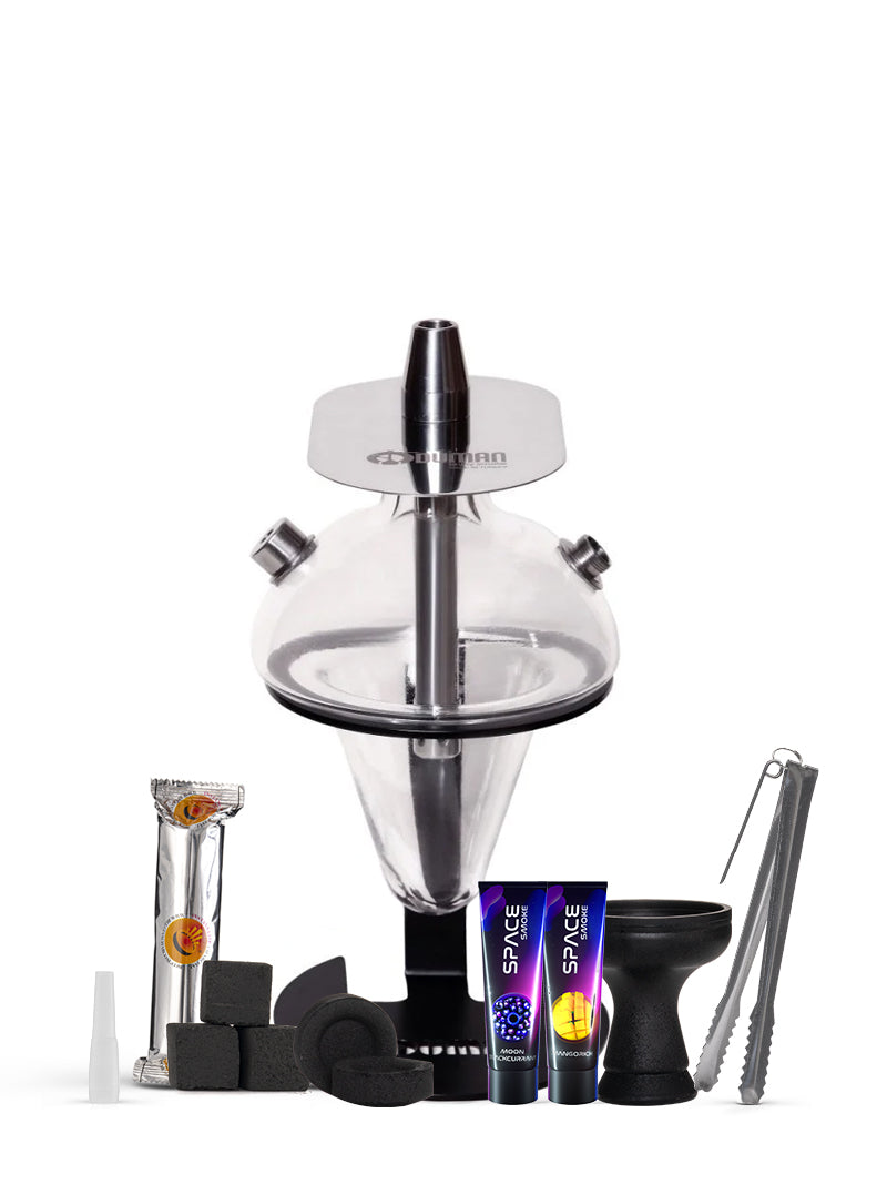 Oduman N5-Z Junior Clear Complete Shisha Pipe Package with Space