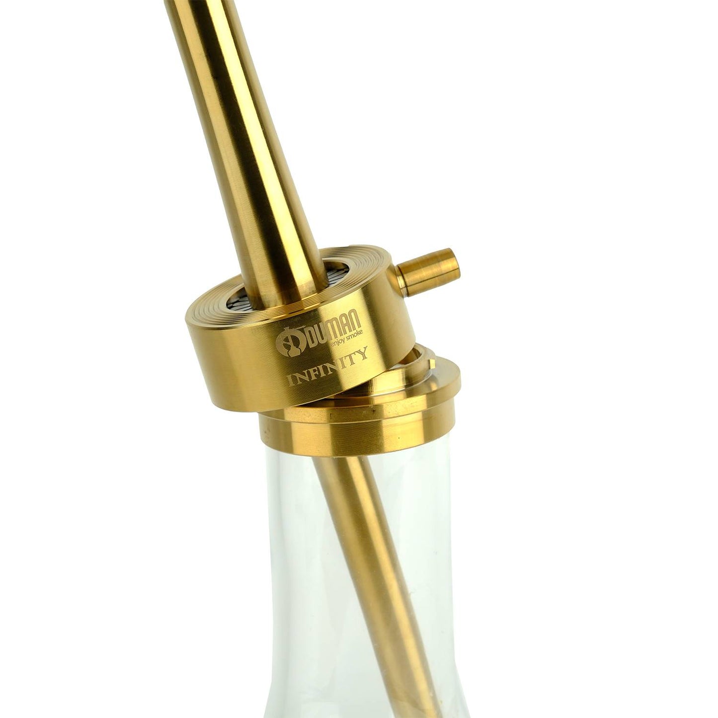 Oduman Infinity Shisha Pipe 45cm - Clear Glass Gold Body - The Shisha Shop