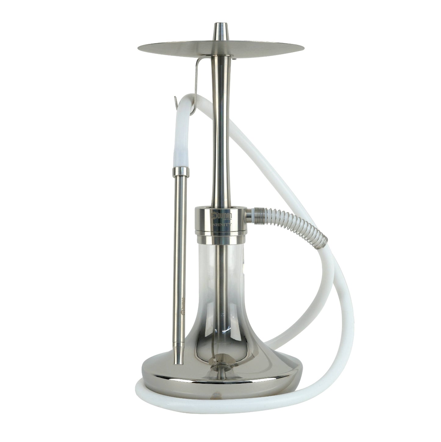 Oduman Infinity Shisha Pipe 45cm - Silver Glass Silver Body - The Shisha Shop